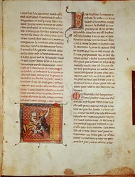 Ms 403 fol.127 Kampf zwischen dem König und dem Kaiser, aus Roman d